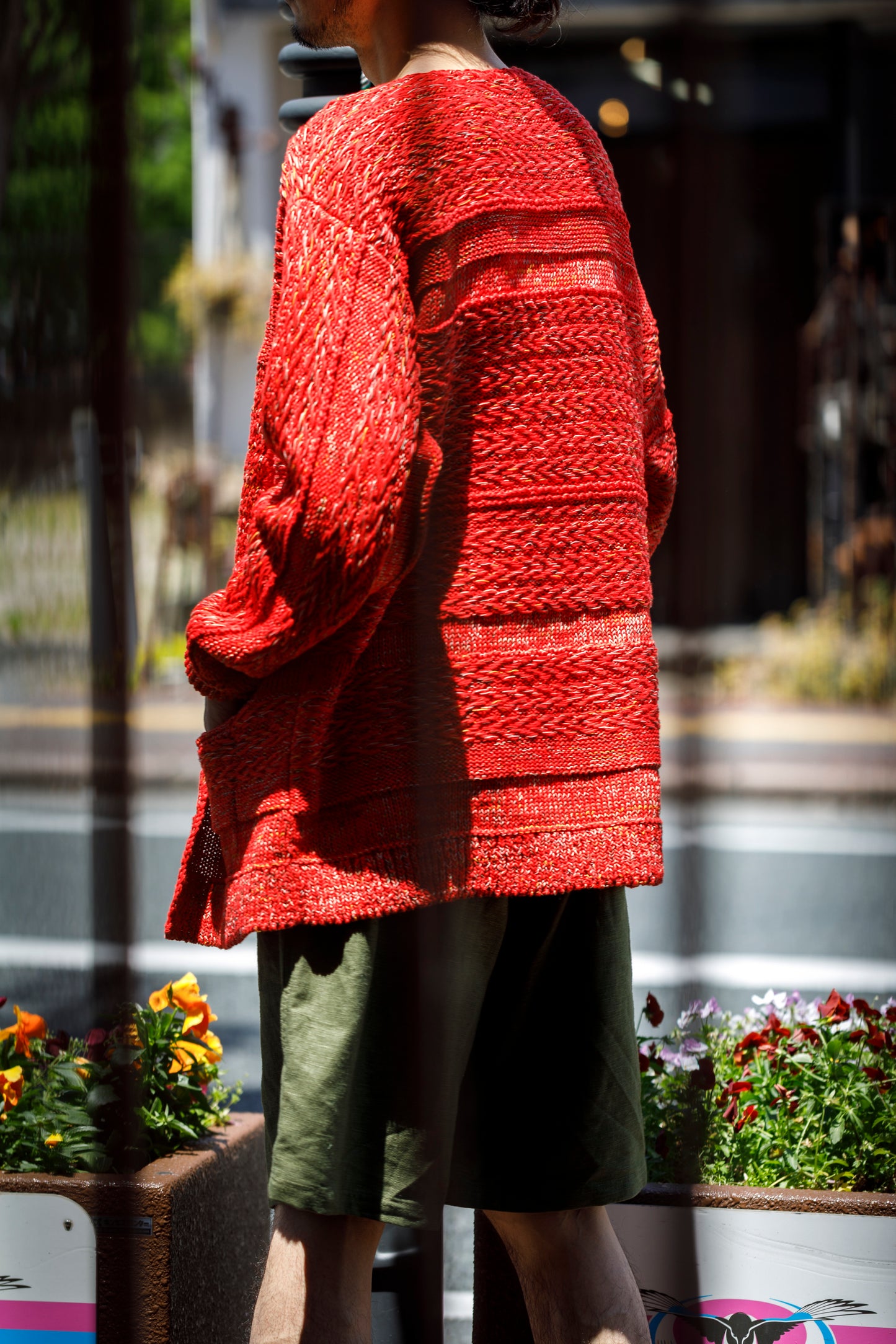 SARTO / 261-22003 MACHINE × HAND KNIT CARDIGAN - V.Red