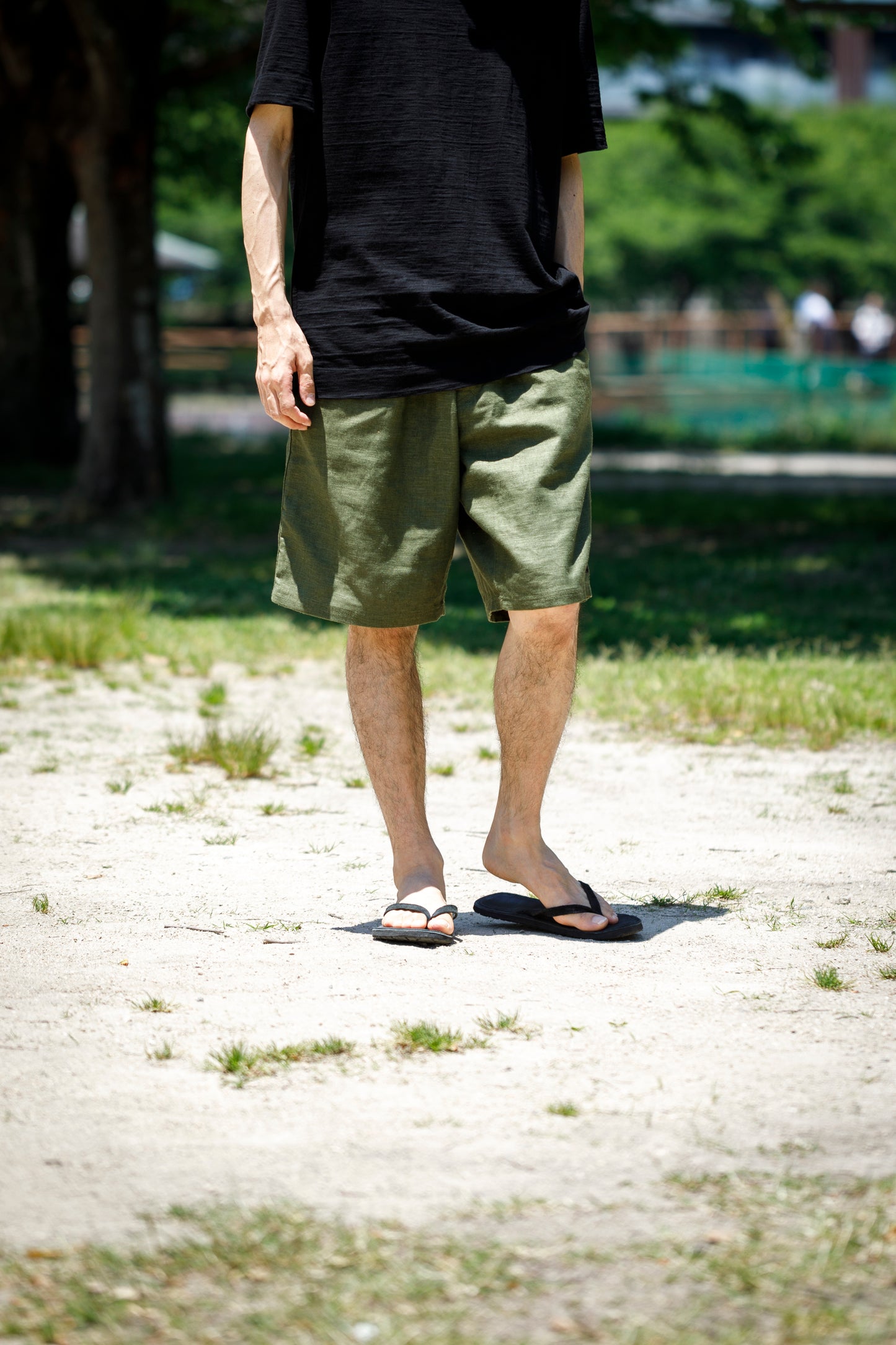 Willow Pants / P-030 - OLIVE(dead stock fabric)