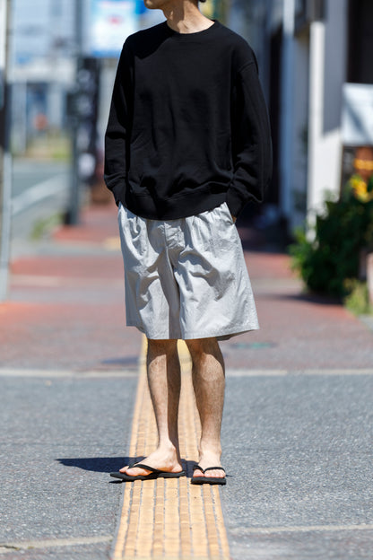 Nikki ESSENTIAL PIECE / Cotton Silk Faille Easy Shorts  - Light Grey