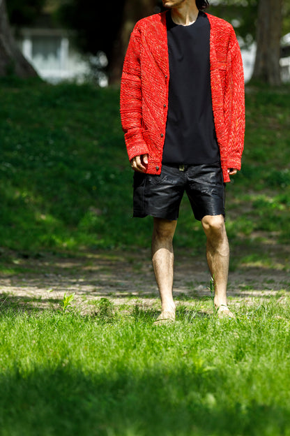 SARTO / 261-22003 MACHINE × HAND KNIT CARDIGAN - V.Red