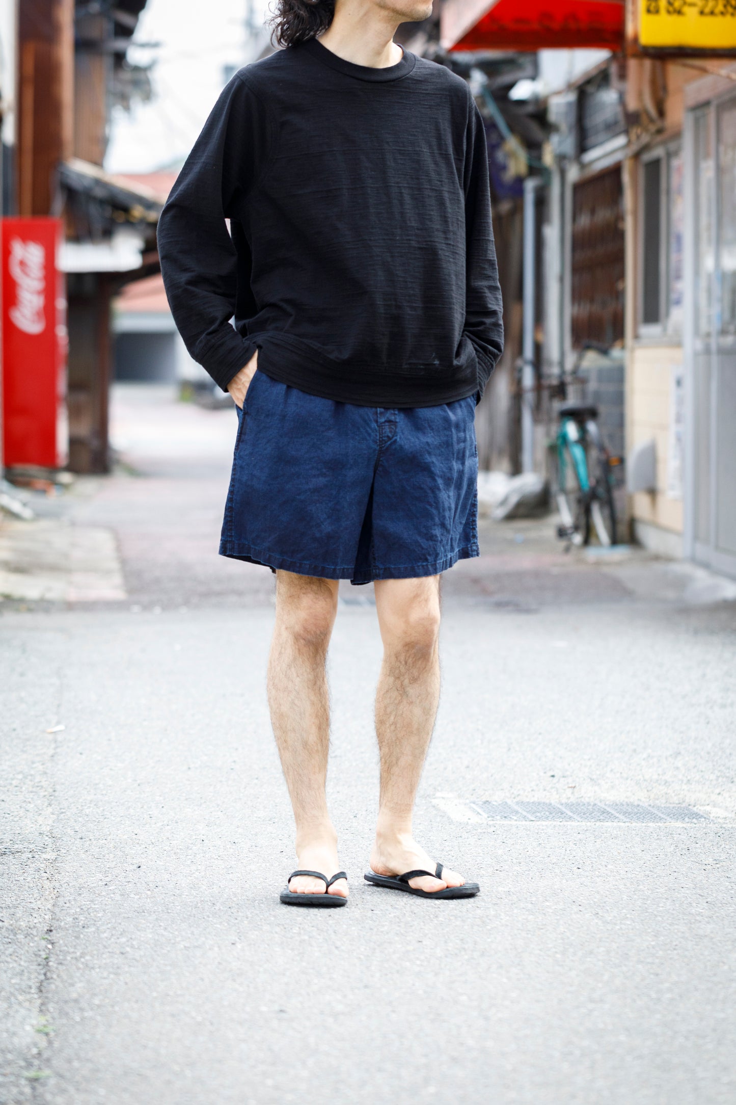SARTO / 261-11003 SHORT PANTS - INDIGO LINEN