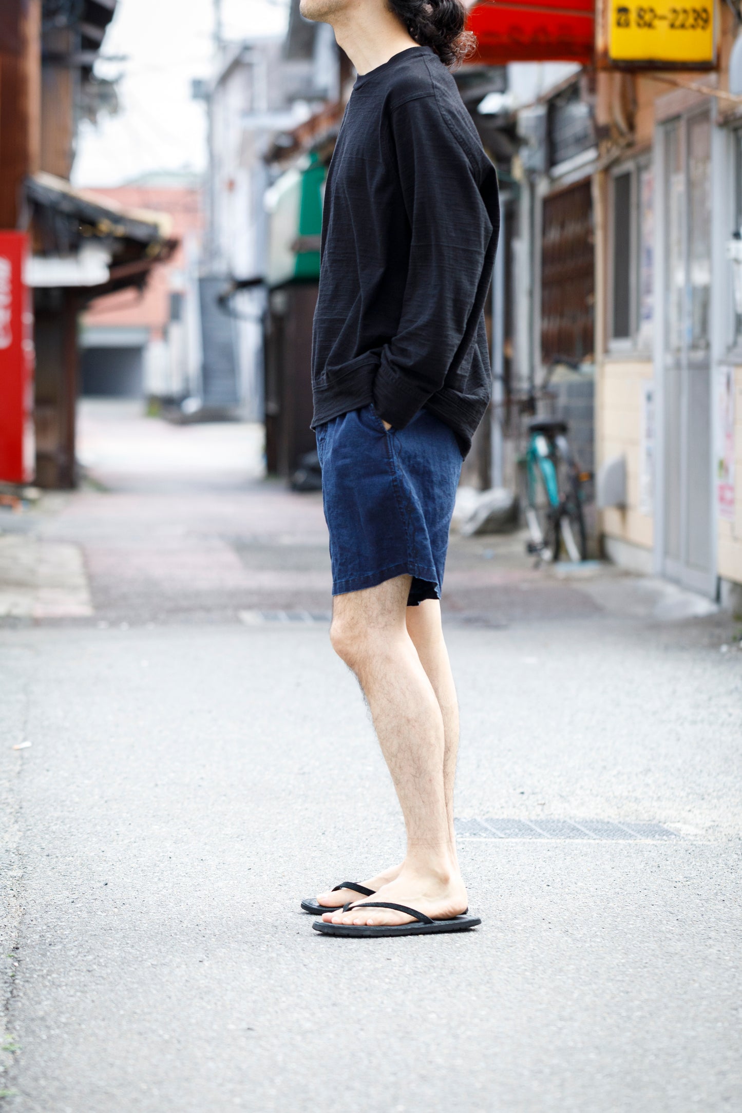 SARTO / 261-11003 SHORT PANTS - INDIGO LINEN