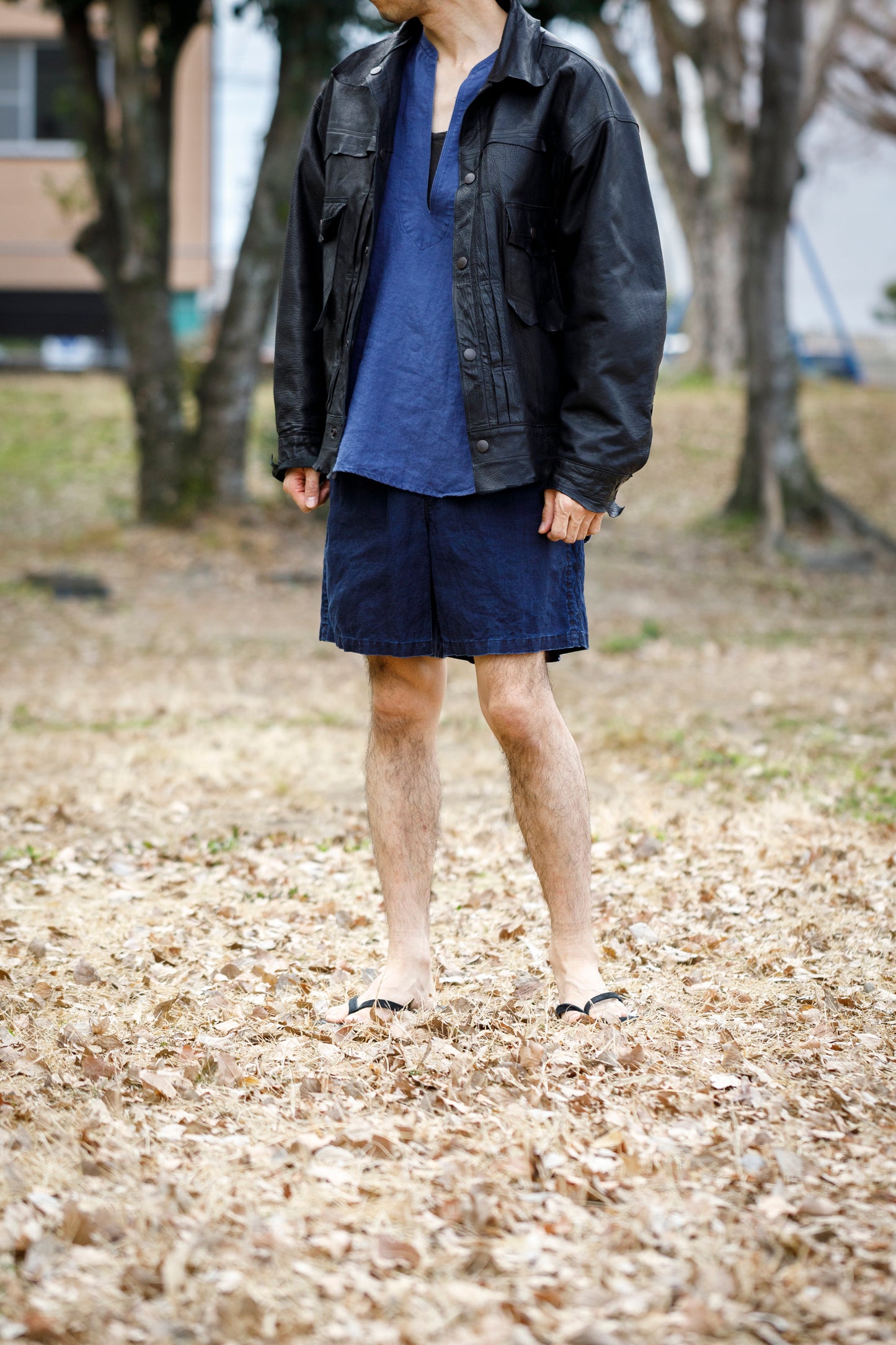 SARTO / 261-11003 SHORT PANTS - INDIGO LINEN