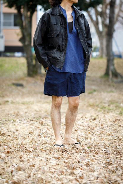 SARTO / 261-11003 SHORT PANTS - INDIGO LINEN