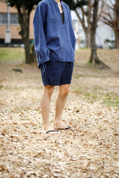 SARTO / 261-11003 SHORT PANTS - INDIGO LINEN