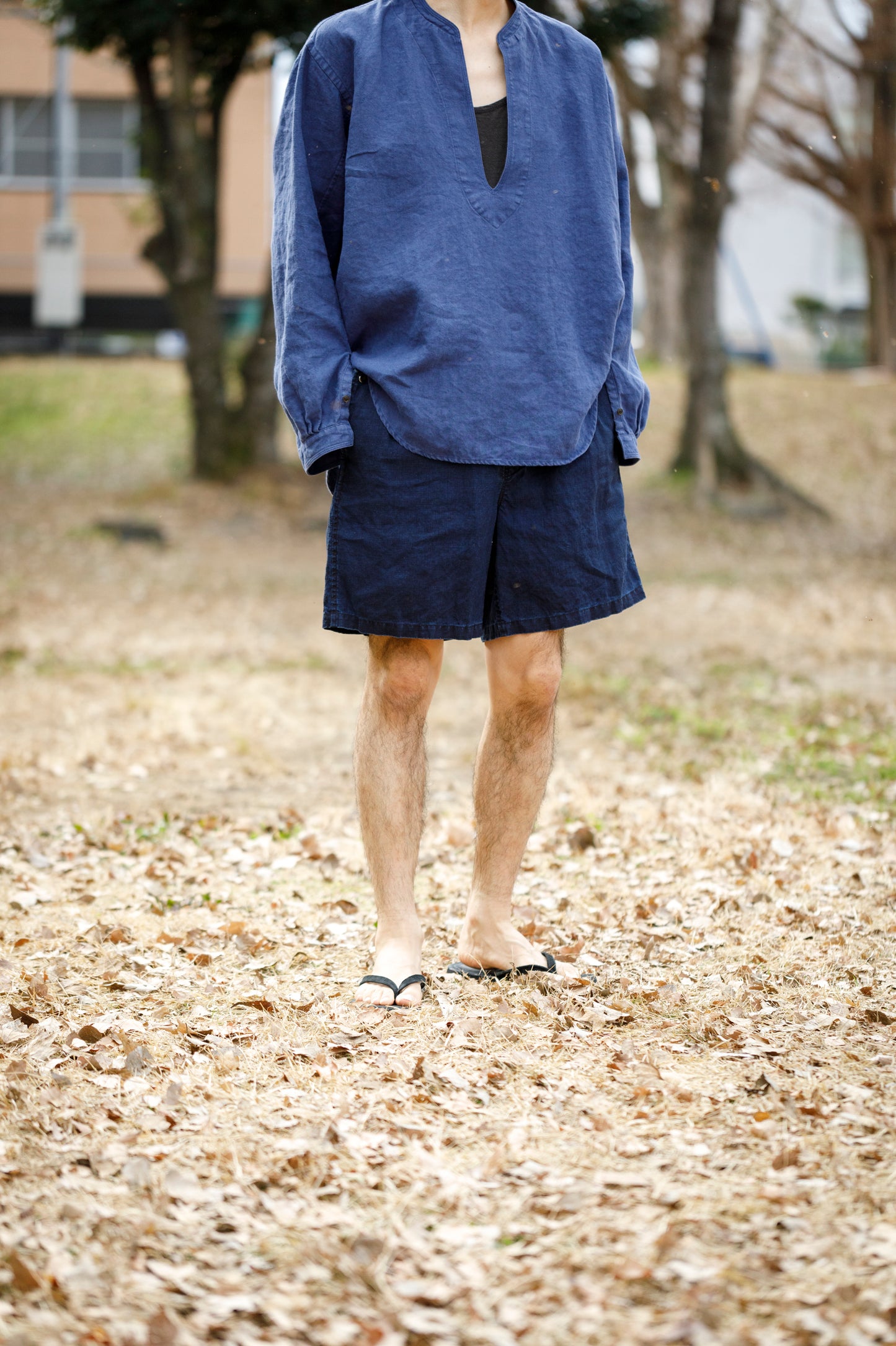 SARTO / 261-11003 SHORT PANTS - INDIGO LINEN