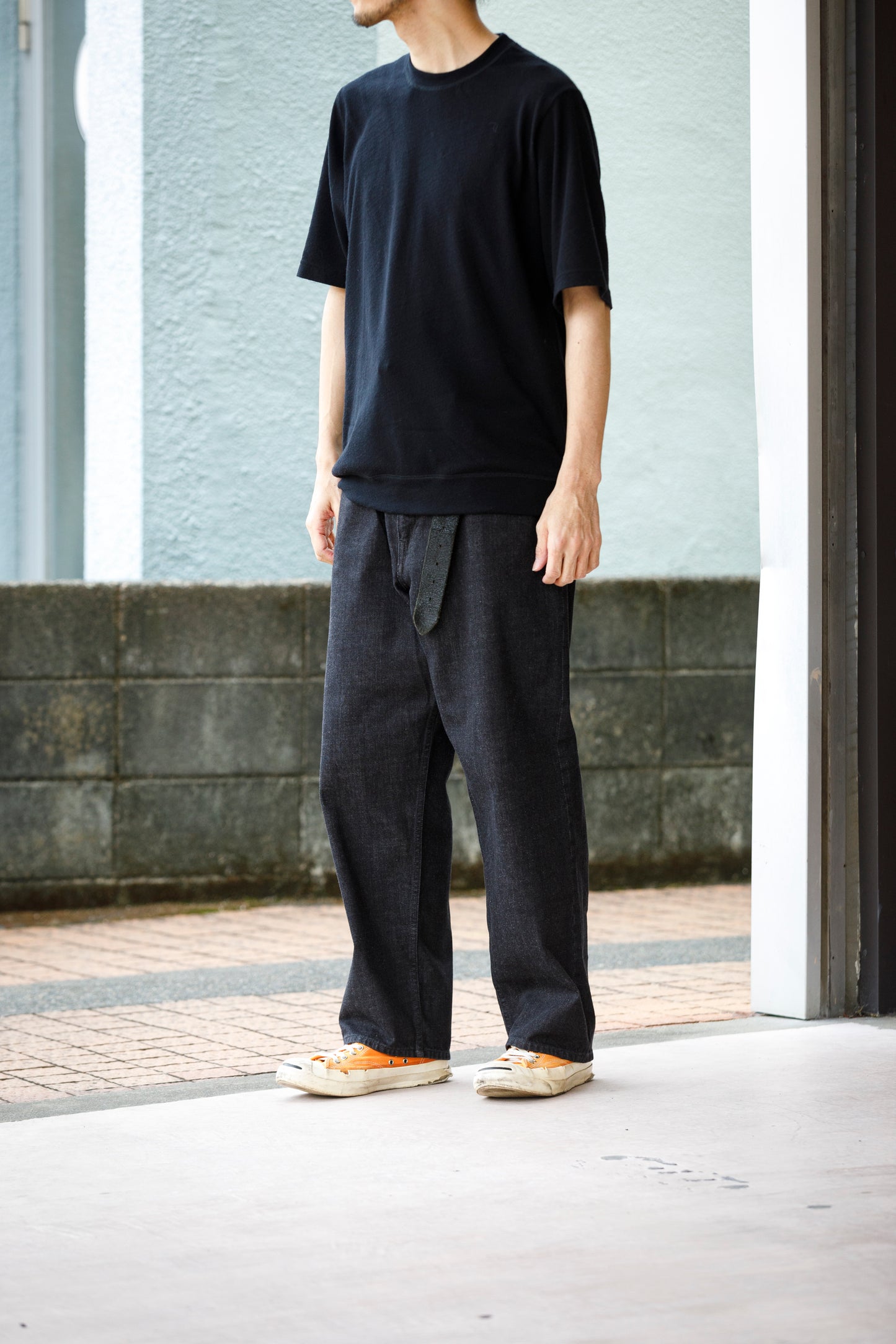 山内 / 26155/1/17強撚シルクヘビー天竺・ショートスリーブTシャツ - Black