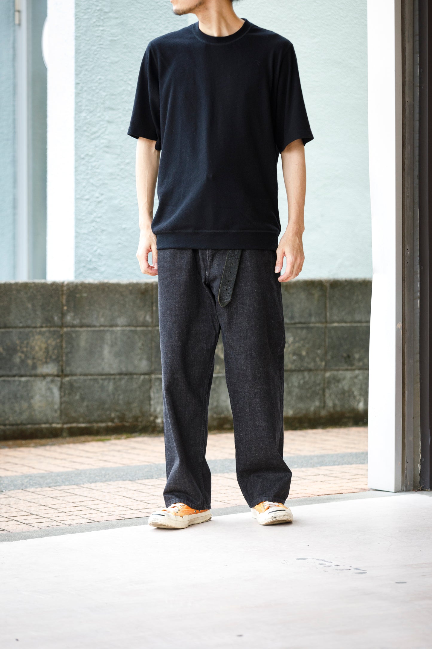 山内 / 26155/1/17強撚シルクヘビー天竺・ショートスリーブTシャツ - Black