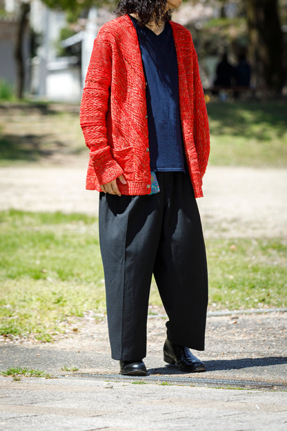SARTO / 261-22003 MACHINE × HAND KNIT CARDIGAN - V.Red