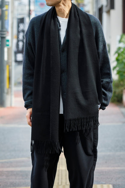 Joshua Ellis / Cashmere plain stole 35×190 - BLACK(CPG 60004)