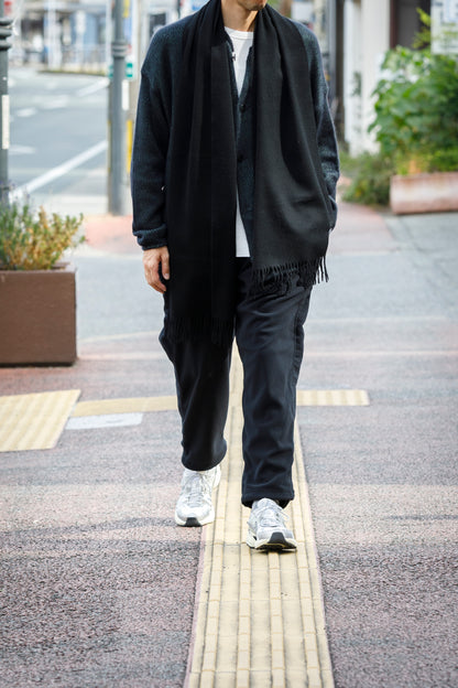 Joshua Ellis / Cashmere plain stole 35×190 - BLACK(CPG 60004)