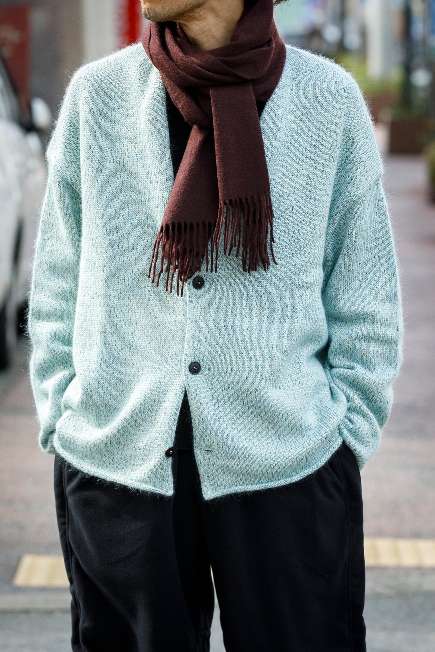 Joshua Ellis / Cashmere plain stole 35×190 - BOURGOGNE(CPG 52506)