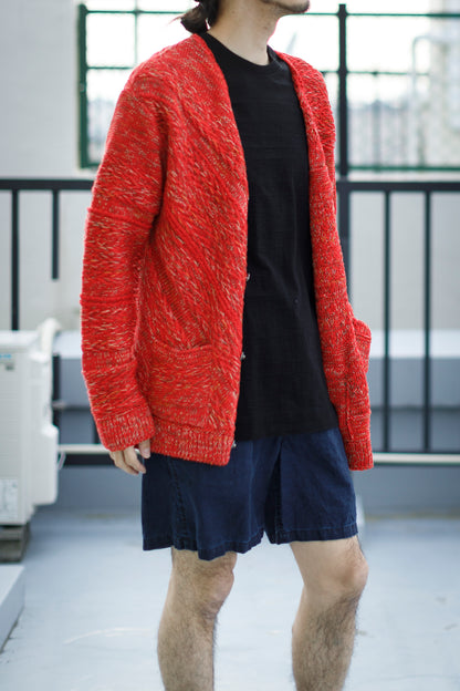 SARTO / 261-22003 MACHINE × HAND KNIT CARDIGAN - V.Red