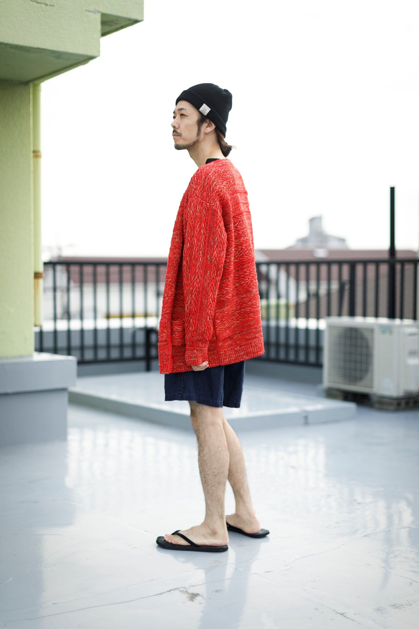 SARTO / 261-22003 MACHINE × HAND KNIT CARDIGAN - V.Red
