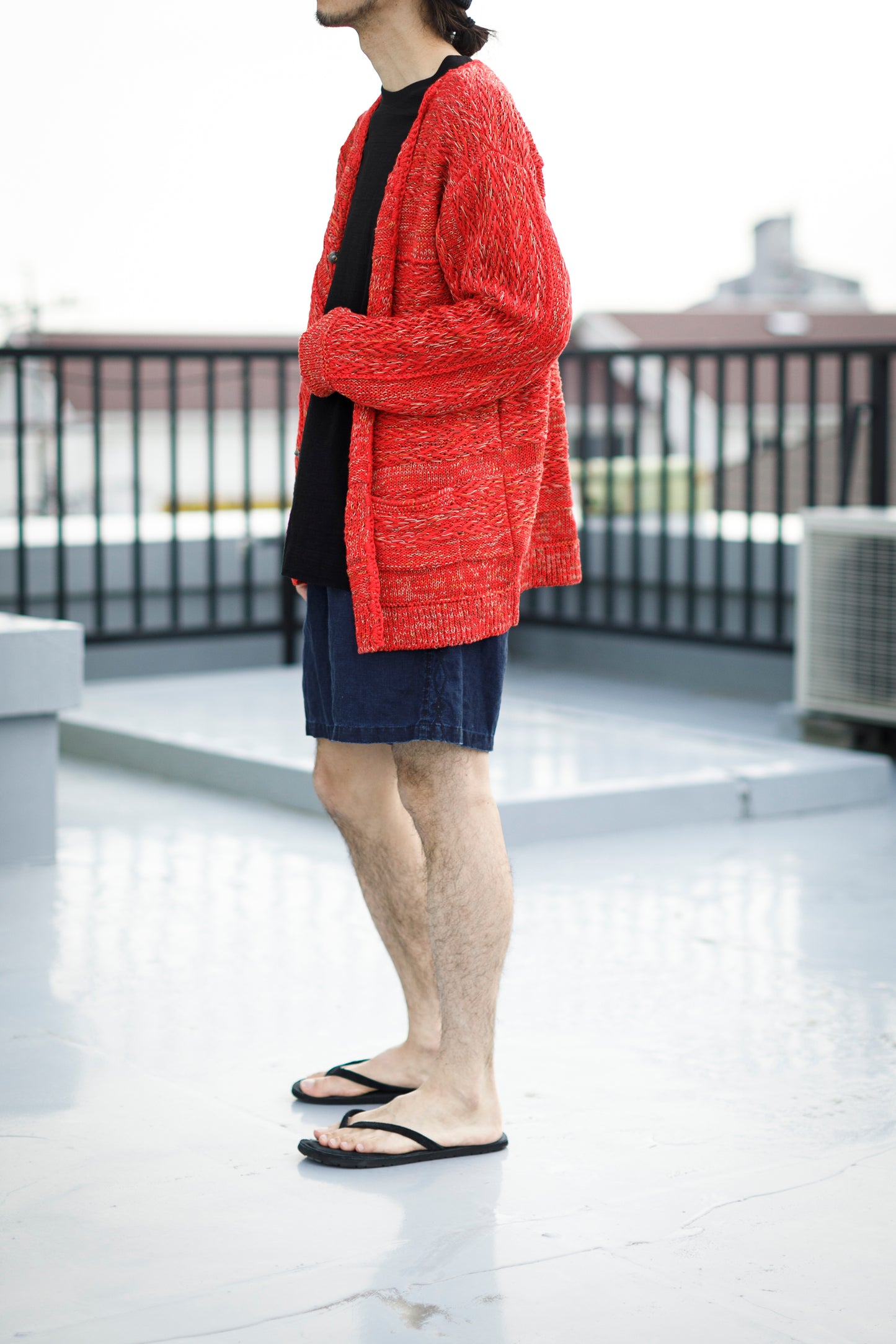 SARTO / 261-22003 MACHINE × HAND KNIT CARDIGAN - V.Red