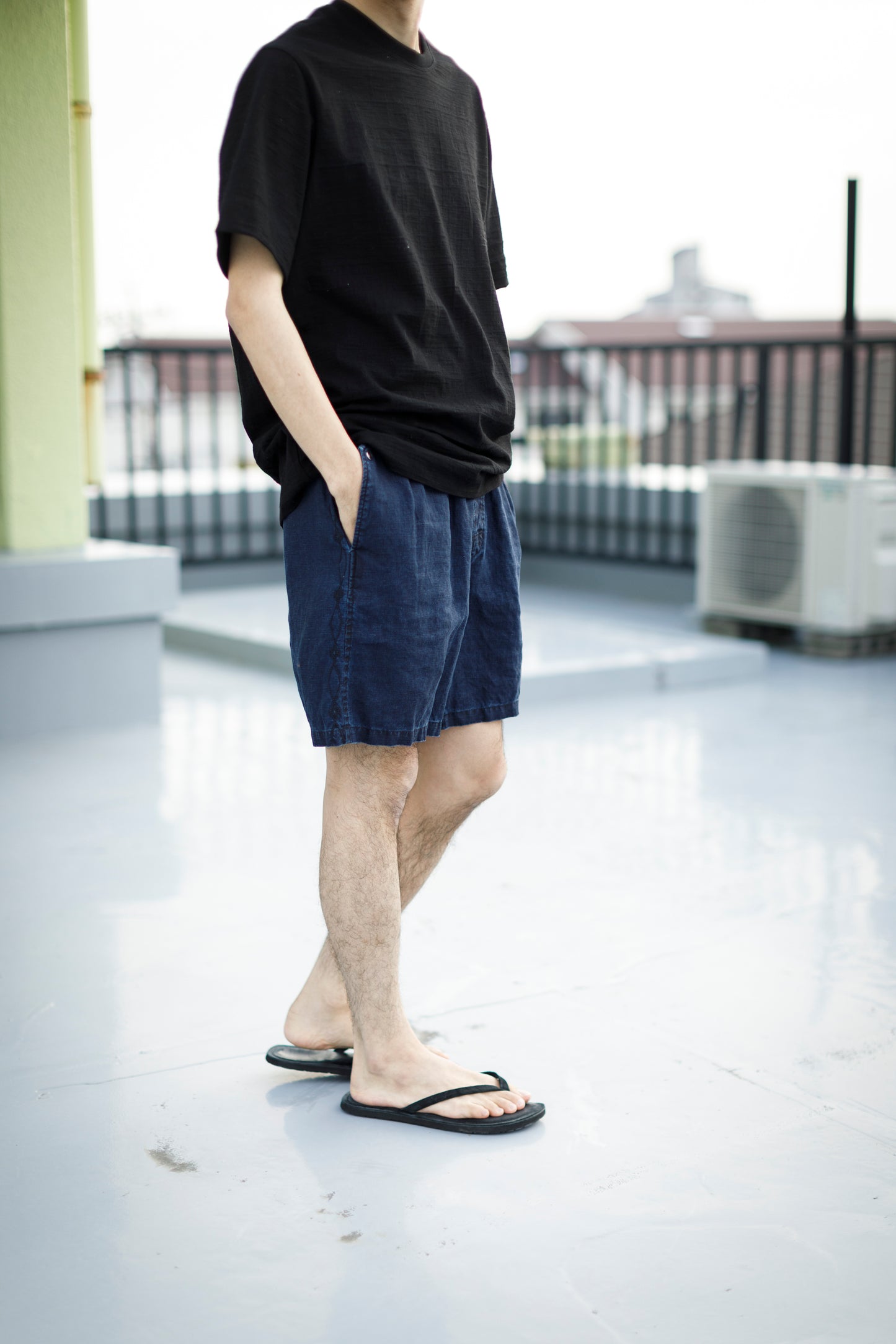 SARTO / 261-11003 SHORT PANTS - INDIGO LINEN