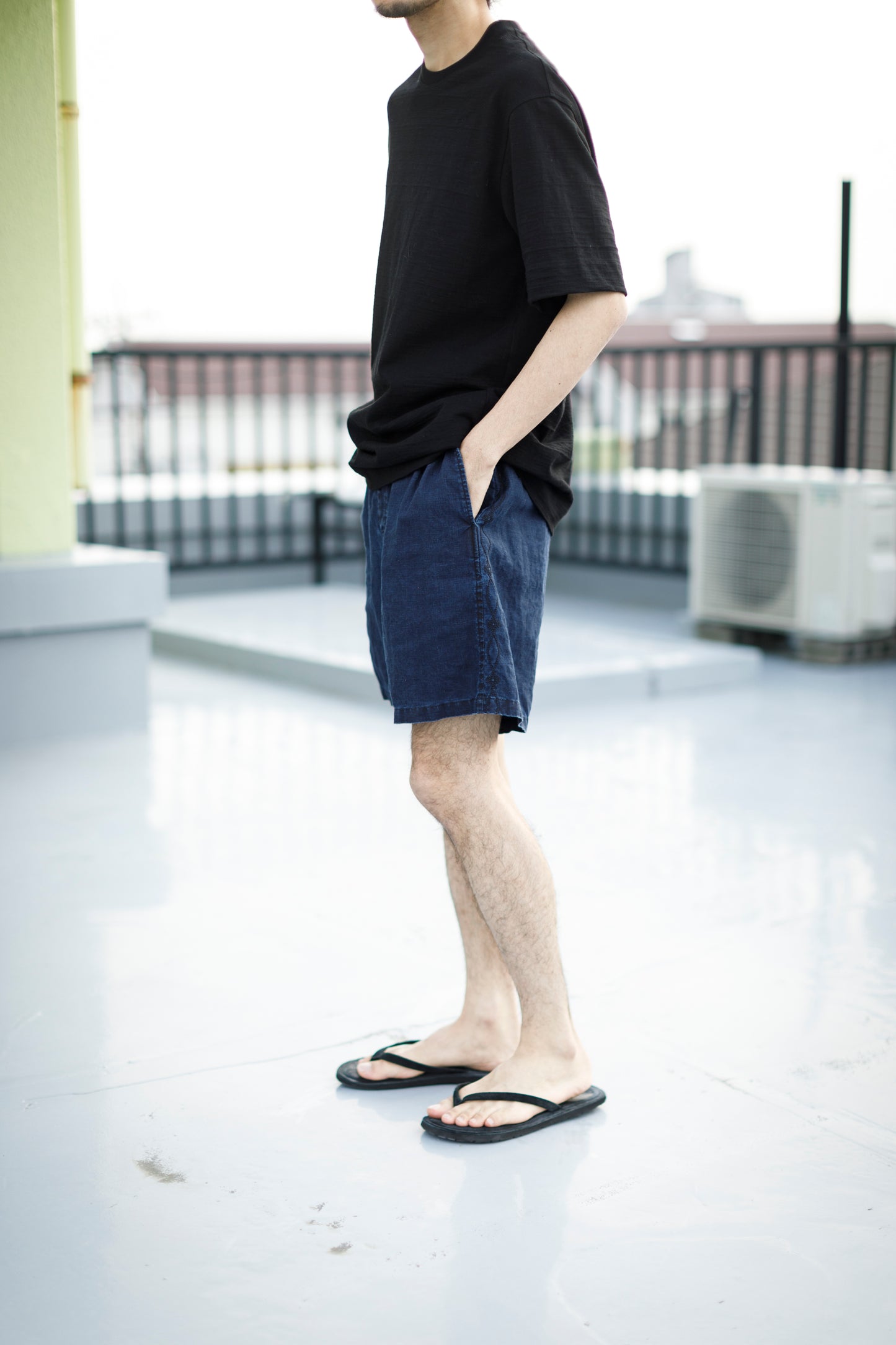 SARTO / 261-11003 SHORT PANTS - INDIGO LINEN