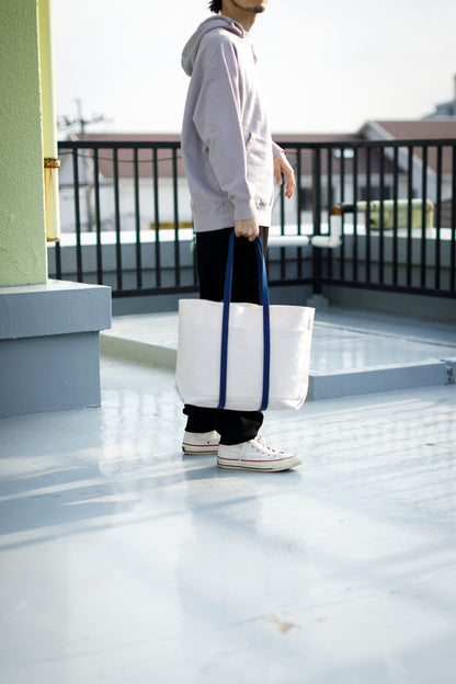 AMIACALVA A-054 WASHED CANVAS 6POCKETS TOTE (M) - NAVY