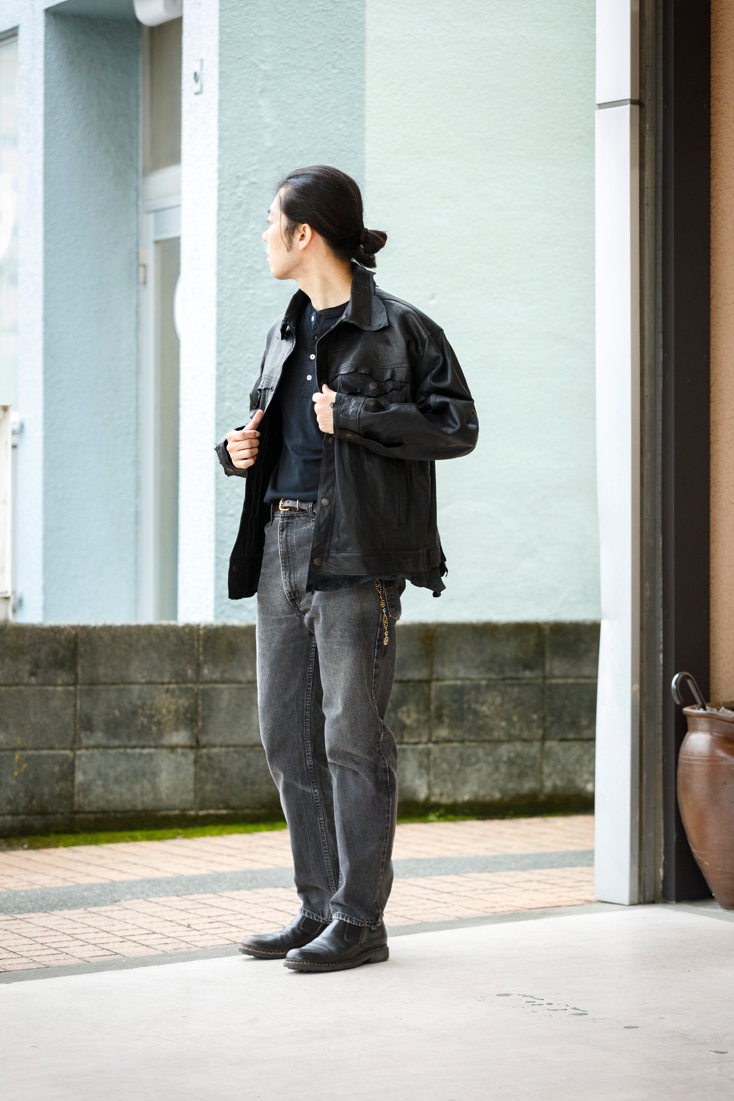 GOODKARMA DEVELOPMENT Narrow Studs Belt "ASHBURY"  ブラウン サイズ4(36インチ)