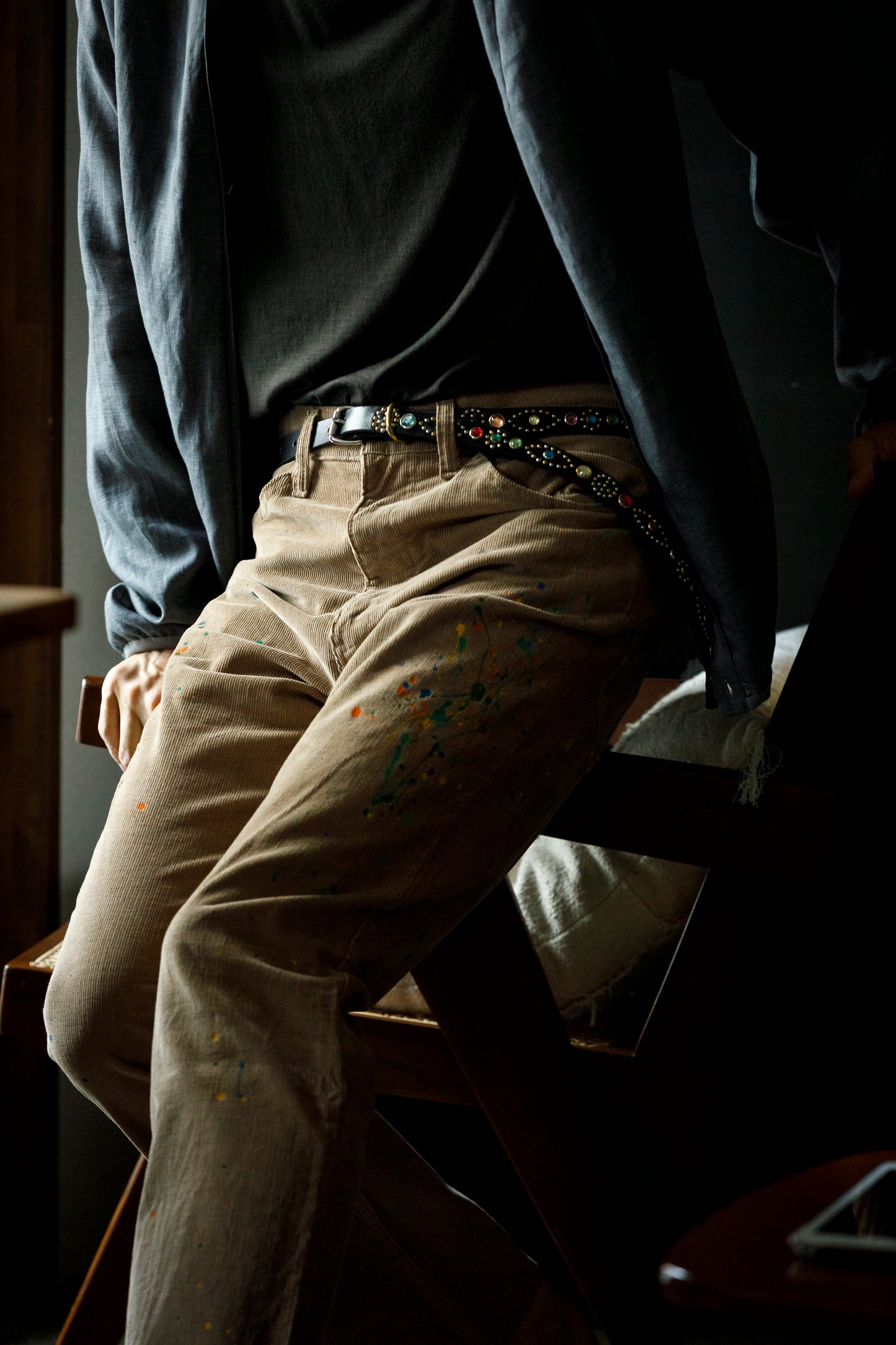 GOODKARMA DEVELOPMENT Narrow Studs Belt "ASHBURY"  ブラック サイズ4(36インチ) Type A