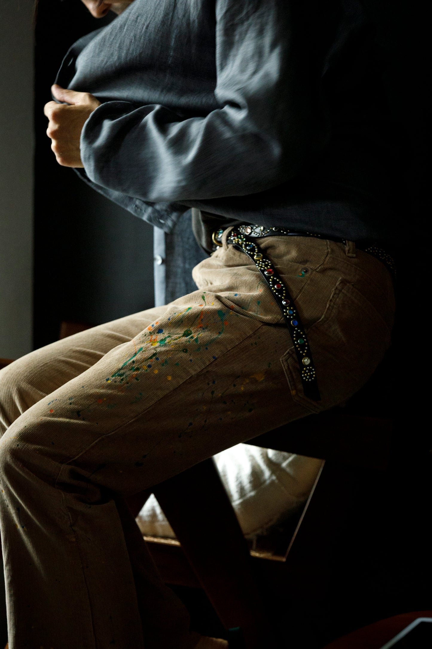 GOODKARMA DEVELOPMENT Narrow Studs Belt "ASHBURY"  ブラック サイズ4(36インチ) Type A