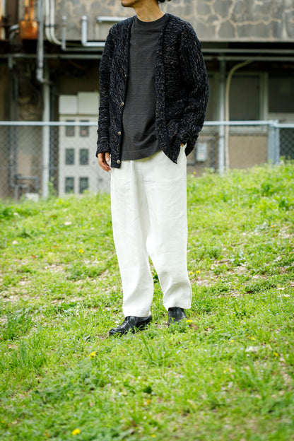 山内 / yc70-261-sili ビンテージシルクリネン・ワンカットイージーパンツ - off white