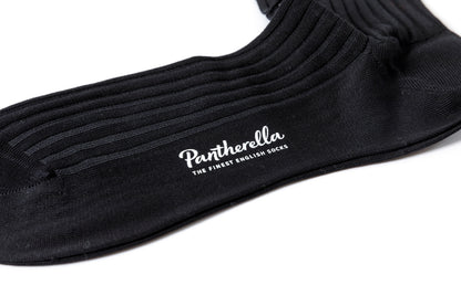 Pantherella DANVERS #5614 リブコットンソックス - Black