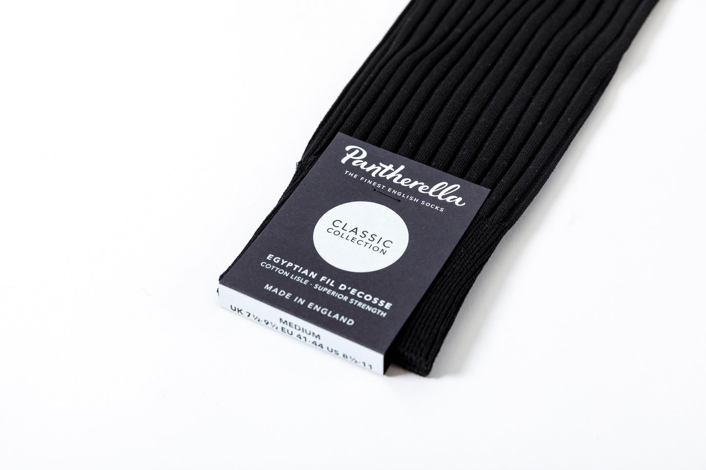 Pantherella DANVERS #5614 リブコットンソックス - Black