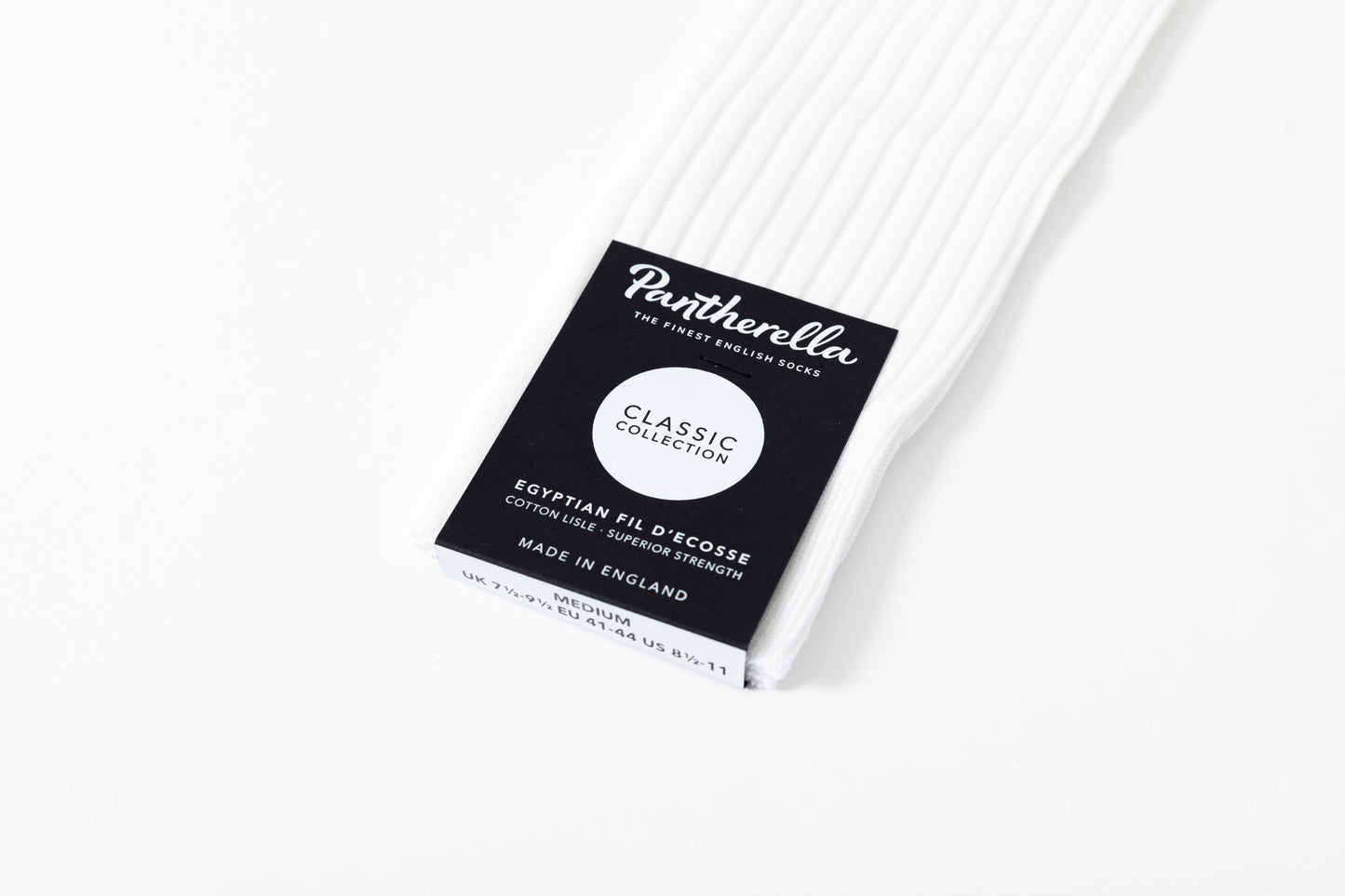 Pantherella DANVERS #5614 リブコットンソックス - White