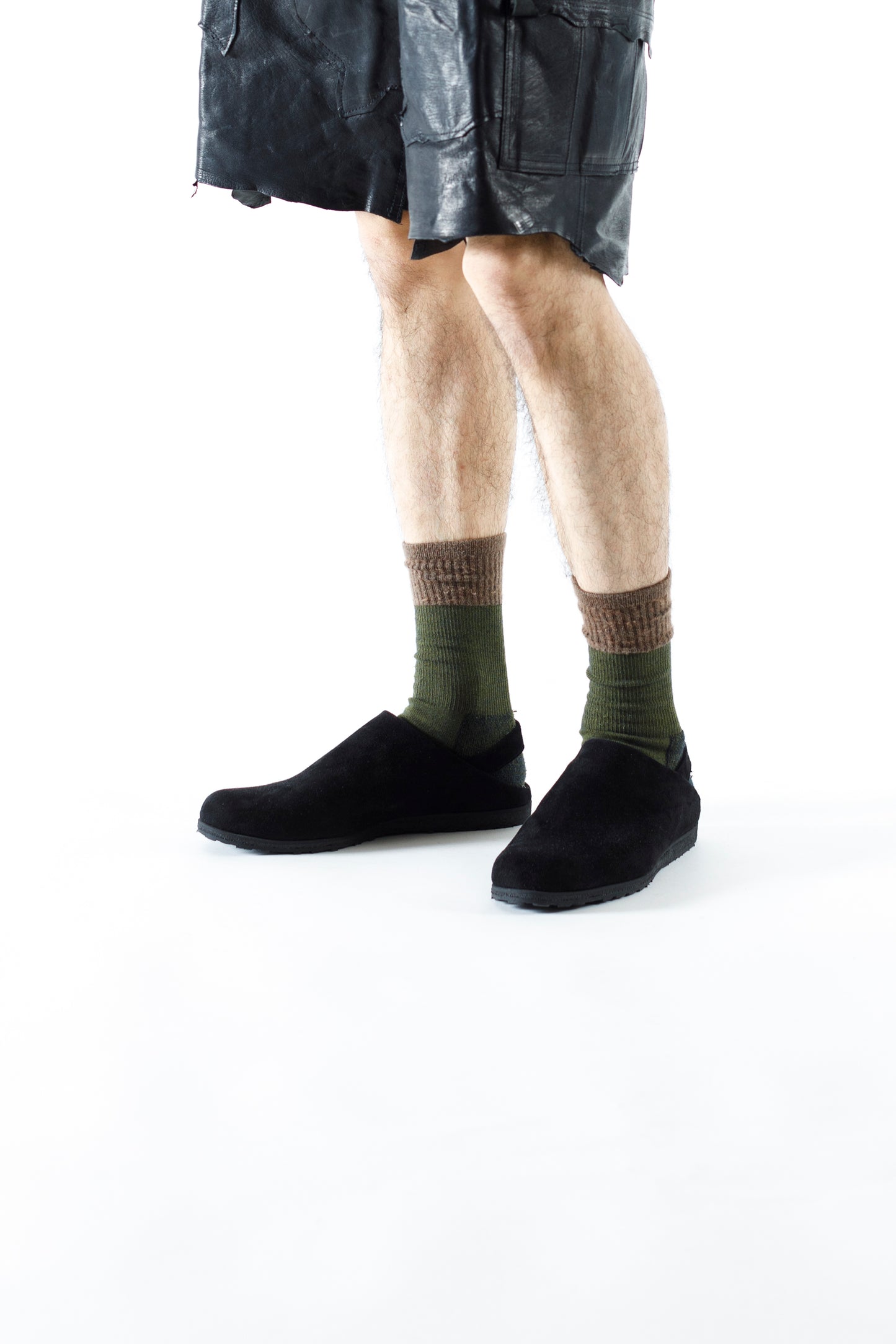 PETROSOLAUM × JAN-JAN VAN ESSCHE / SABOT / DEER SUEDE - Black