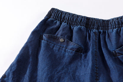SARTO / 261-11003 SHORT PANTS - INDIGO LINEN
