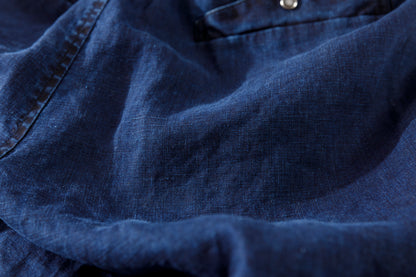 SARTO / 261-11003 SHORT PANTS - INDIGO LINEN