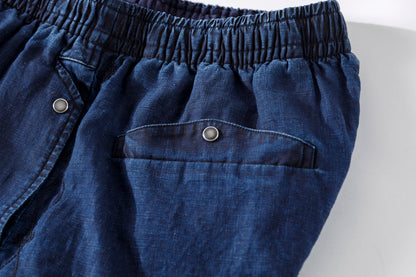 SARTO / 261-11003 SHORT PANTS - INDIGO LINEN