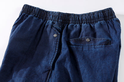 SARTO / 261-11003 SHORT PANTS - INDIGO LINEN