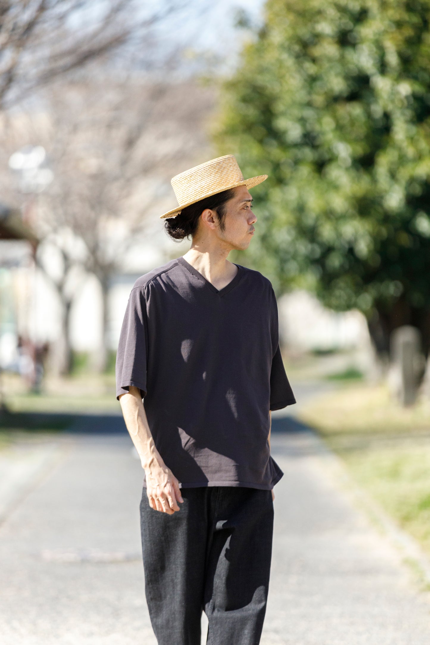 THE FACTORY MADE / HANAMUGI BOATER HAT【FM009】