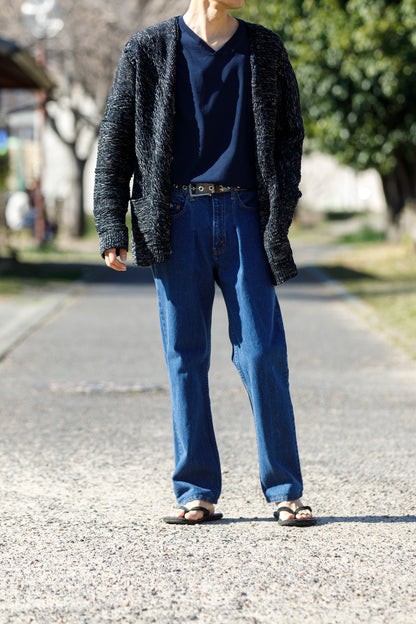 SARTO / 261-22003 MACHINE × HAND KNIT CARDIGAN - Black
