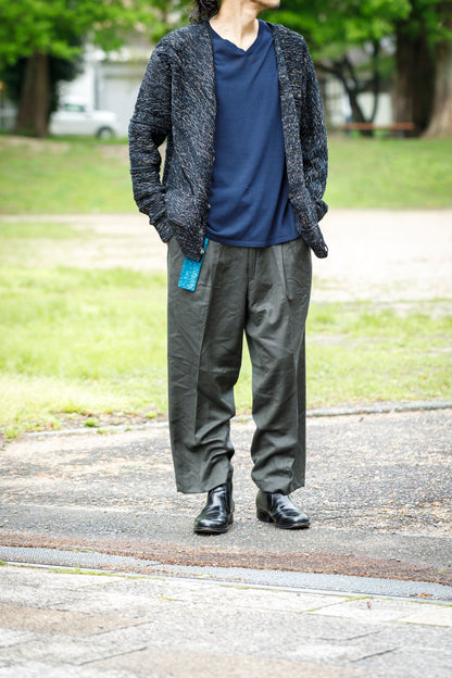 SARTO / 261-22003 MACHINE × HAND KNIT CARDIGAN - Black