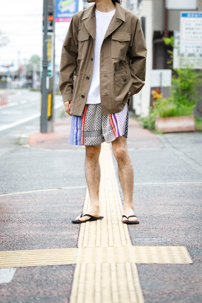 山内 25121-wa/2plyキュプラ×鉄媒染コットン・フィールドジャケット - brown(洗い加工)