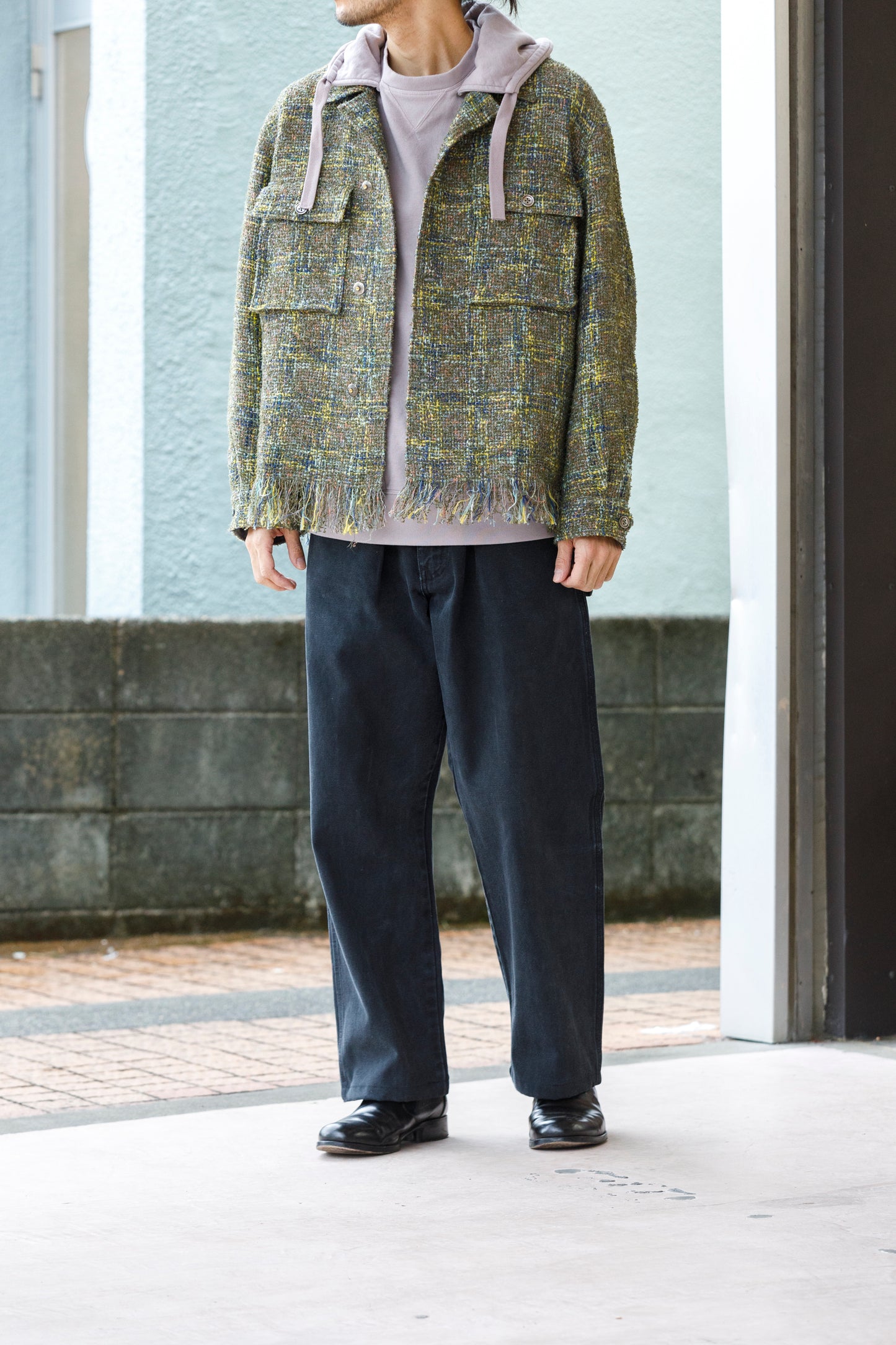 SARTO / 261-03002 MIX TWEED OVER SHIRT - ARMY(HOME SPUN)