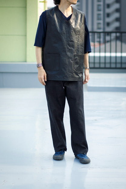 NOMARKS / LEATHER VEST 01 - Black
