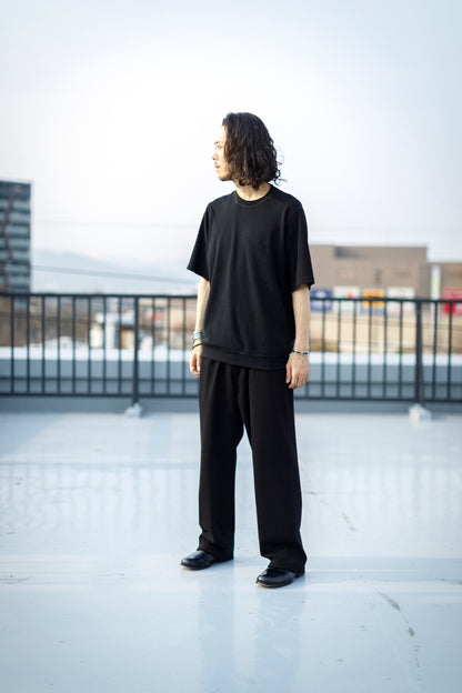 山内 / 26155/1/17強撚シルクヘビー天竺・ショートスリーブTシャツ - Black