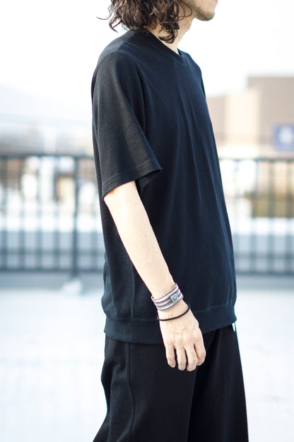 山内 / 26155/1/17強撚シルクヘビー天竺・ショートスリーブTシャツ - Black