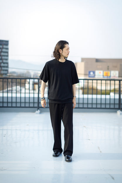 山内 / 26155/1/17強撚シルクヘビー天竺・ショートスリーブTシャツ - Black