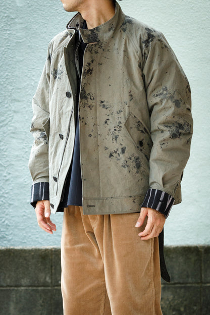 山内 25221 / 3wayシールドコットン・ジップジャケット - khaki × arimatsu black