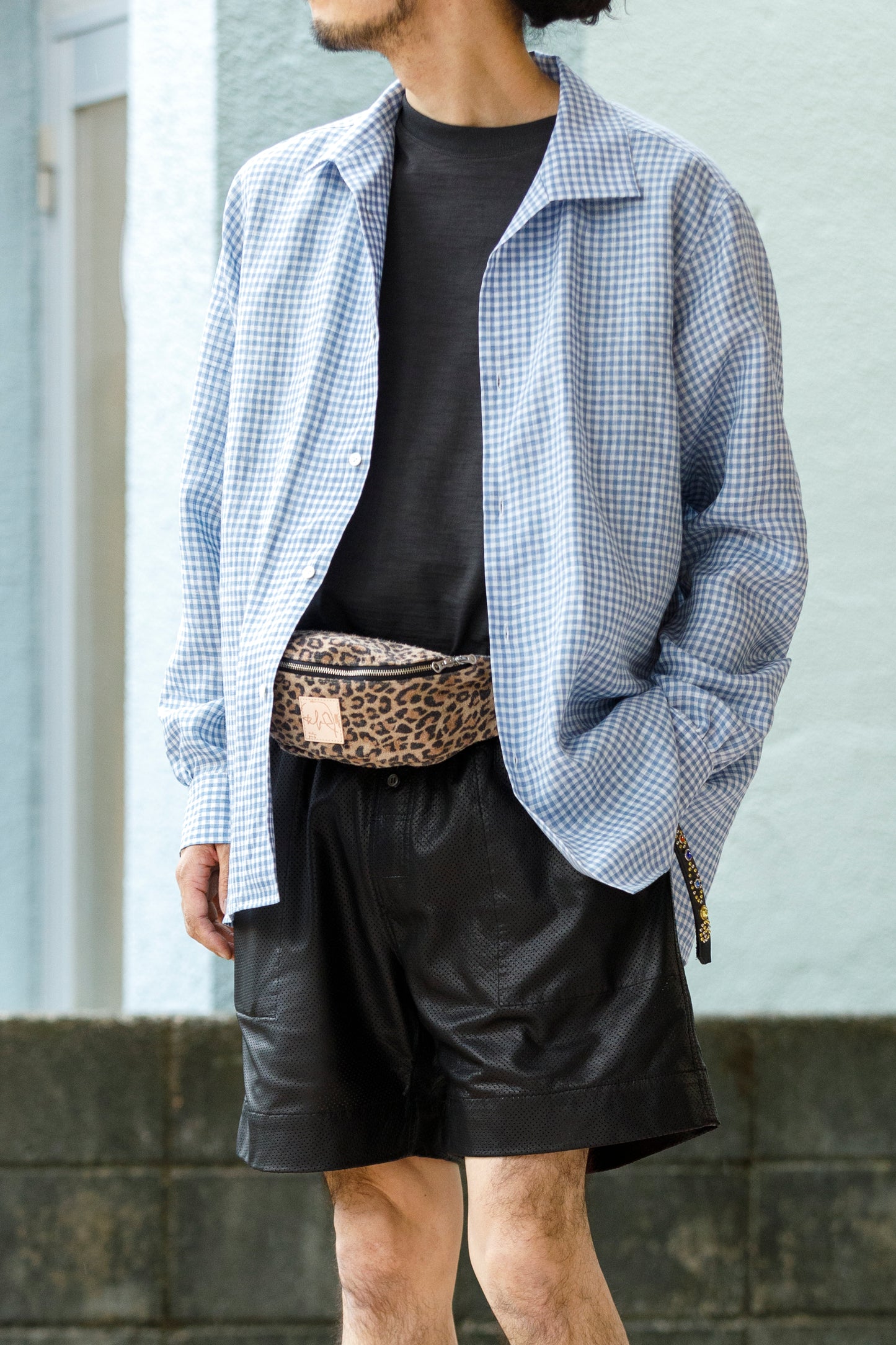 KIMURA / narrowing cardigan_Albini linen - GINGHAM