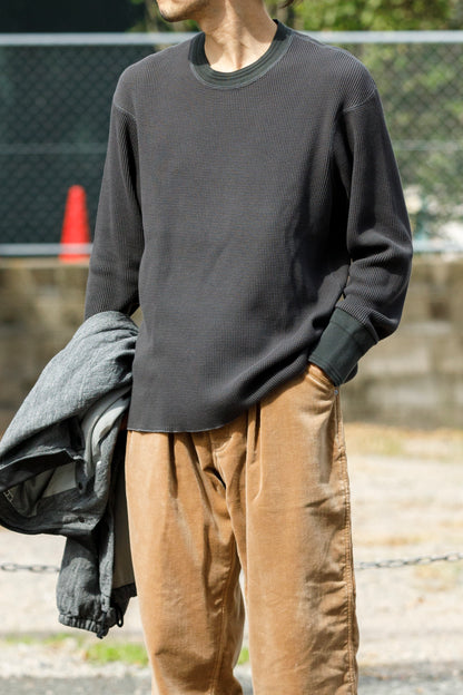 WONDER ROOM WWA-001 "WAFFLE" l/s waffle thermal tee - V gray