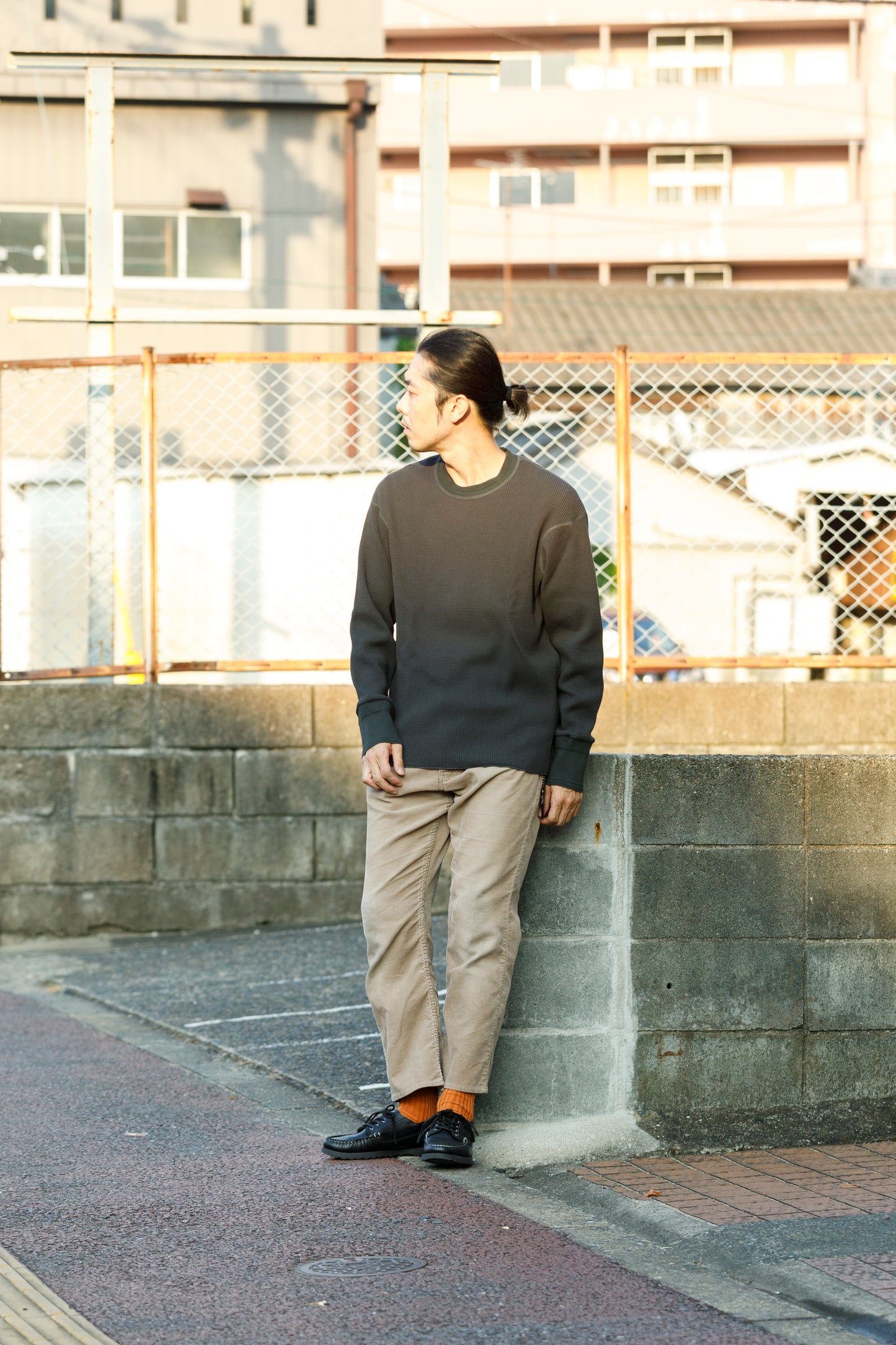 WONDER ROOM WWA-001 "WAFFLE" l/s waffle thermal tee - V gray