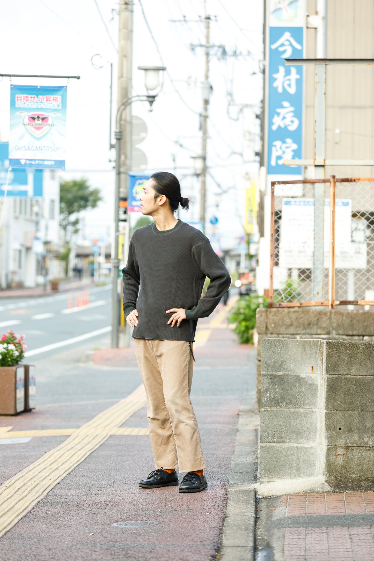 WONDER ROOM WWA-001 "WAFFLE" l/s waffle thermal tee - V gray