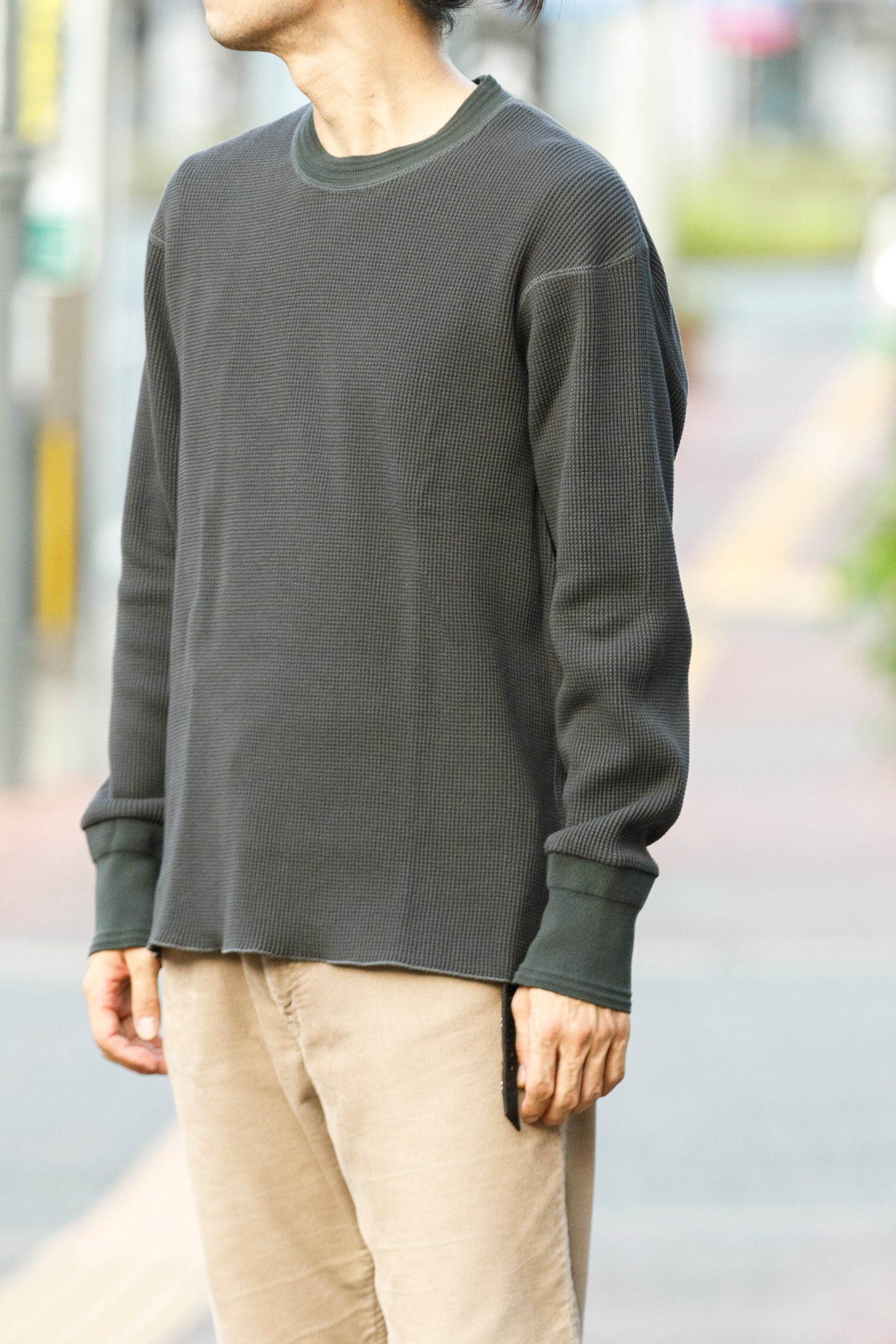 WONDER ROOM WWA-001 "WAFFLE" l/s waffle thermal tee - V gray