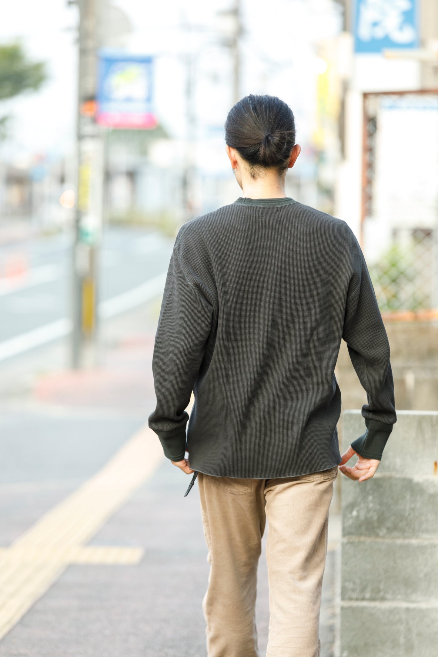 WONDER ROOM WWA-001 "WAFFLE" l/s waffle thermal tee - V gray
